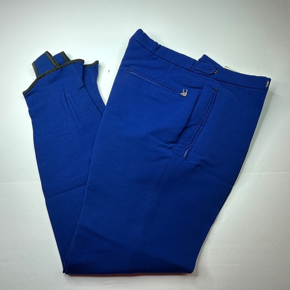 Mehren Of Norway Ski Snow Pants Womens 33R Blue Stretch Wool Blend Stirrup